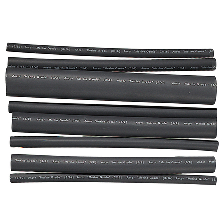 ANCOR Lined Heat Shrink Tubing-Assorted 8-Pack, 6", 20-2/0 AWG, Black 301506